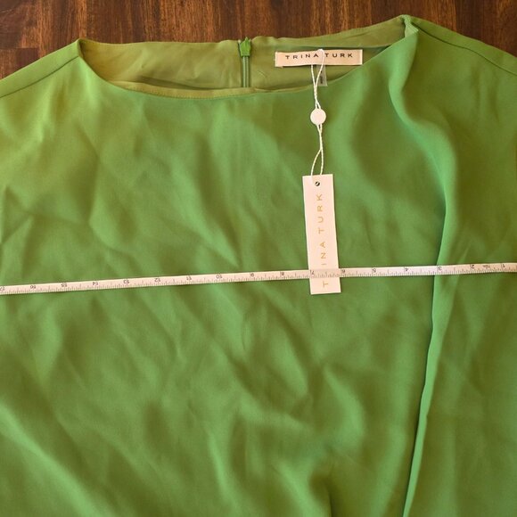 Trina Turk Pacifica Dress Size 8 Green Lace Up Sleeveless Shift MSRP $278 - Picture 3 of 8